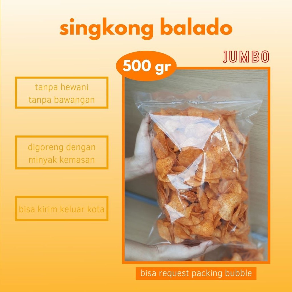 

[BESTSELLER!] JUMBO Kripik singkong balado 500gr || kripik singkong vegetarian