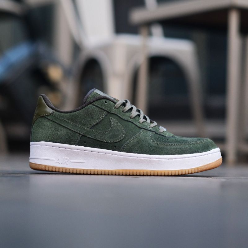 Nk Air Force 1 Low Olive Green Sol Gum Premium Quality Sneakers Pria