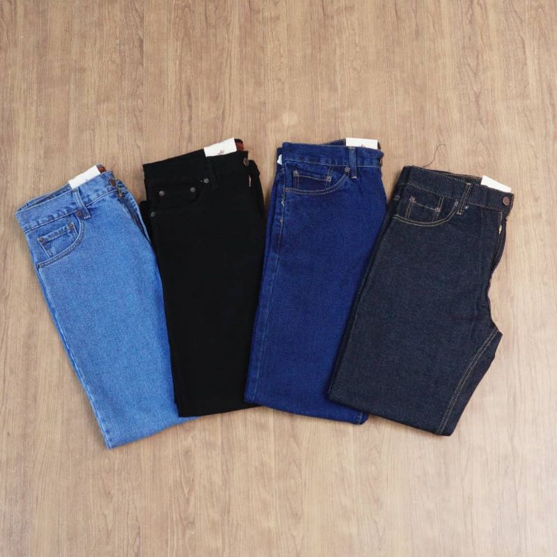 Celana Jeans Pria Panjang Reguler Fit Lea 606 Standar-Celana Pria Terbaru Dan Termurah /Celana Jins Celana Cowok kasual denim Hitam Biru