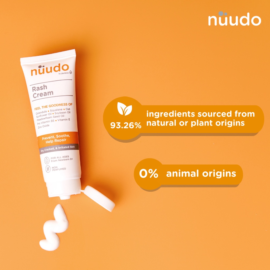 NUUDO Rash Cream 50gr / Krim Ruam Kulit / Menenangkan Kulit Iritasi Diaper / Kulit Sensitif Bayi &amp; Anak / BANDUNG