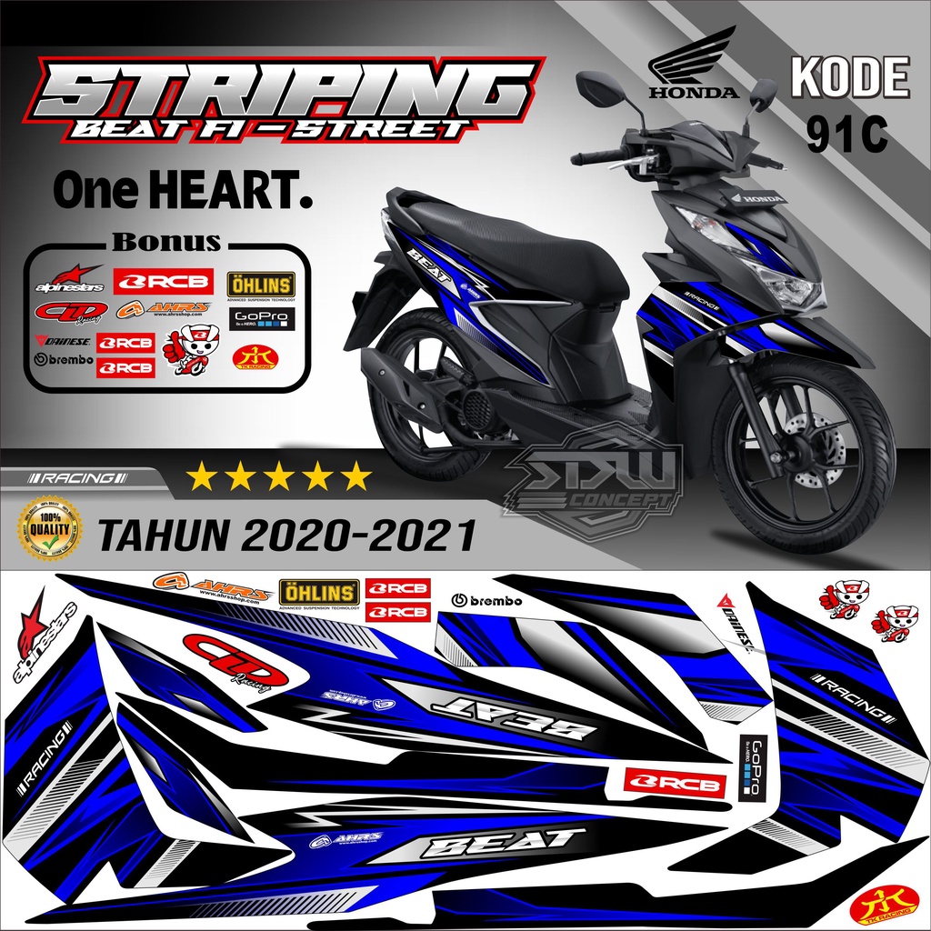 Striping Beat New Stiker Lis Motor Beat New Variasi kode 91