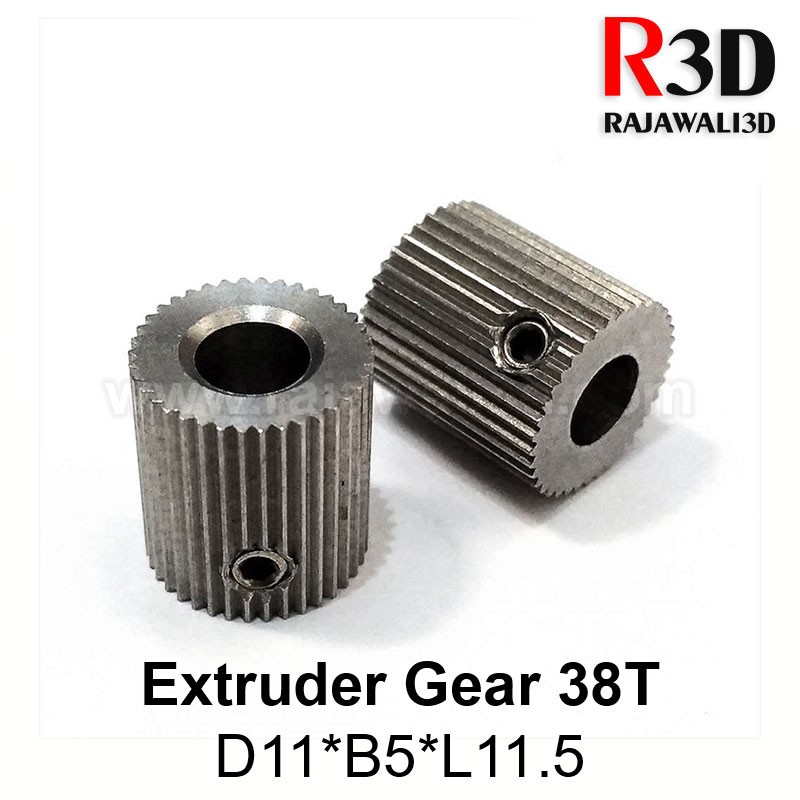 

3D Printer Stainless Steel Extrusion Drive Gear 38T D11 * B5 *L11.5