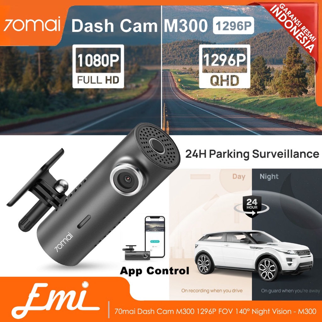 70mai Dash Cam M300 1296P FOV 140° Night Vision