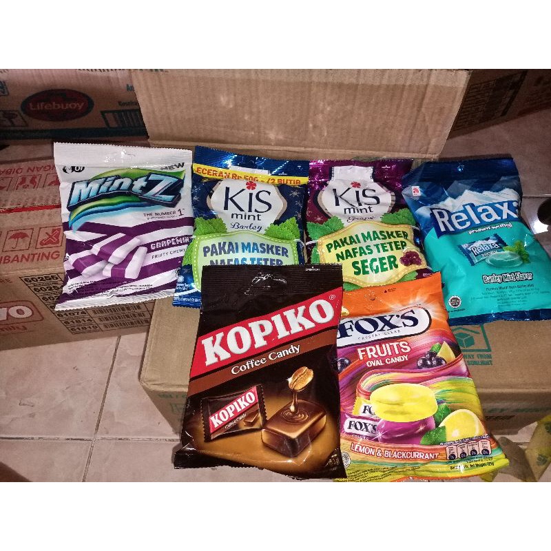 PERMEN Kopiko/Kiss/Relaxa/alpenlibe/fox/Mints/tamarin isi 50pcs per Pack