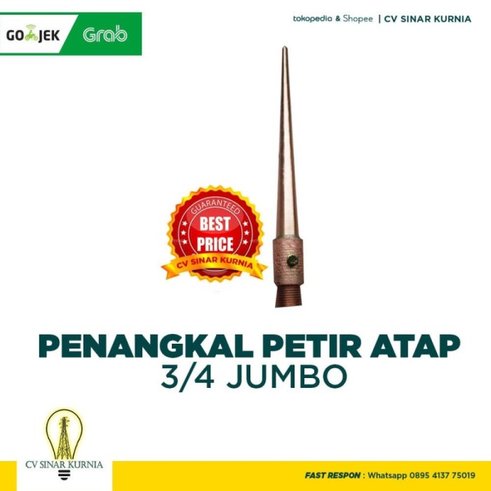 splitzer penangkal petir 30cm/penangkal petir tombak 30cm/anti petir PROMO