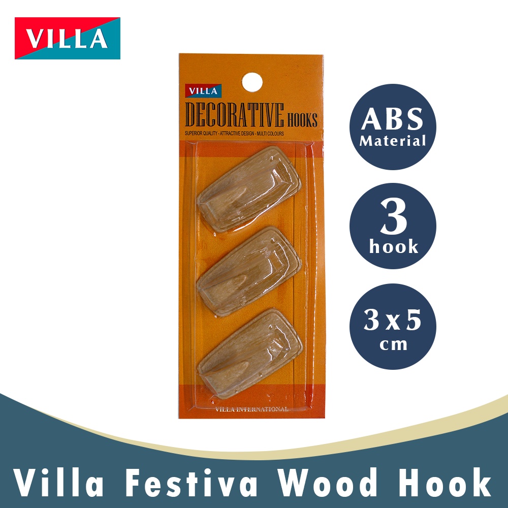 Ktmstore Villa Festiva wood Hook Gantungan baju Kail Unik Tempel Kuat 2201-2003