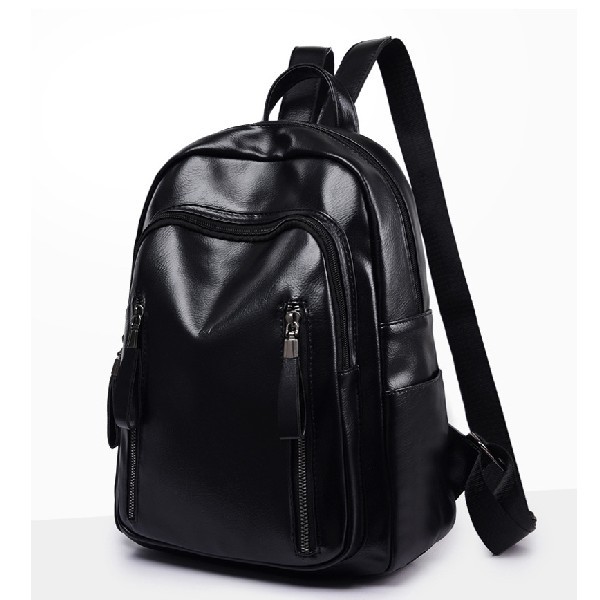 BJ57040 - BLACK/BROWN - TAS RANSEL PUNGGUNG SEKOLAH KULIT IMPORT JAKARTA JTF14245 EL679 KPC8952 CR7040 LT2130