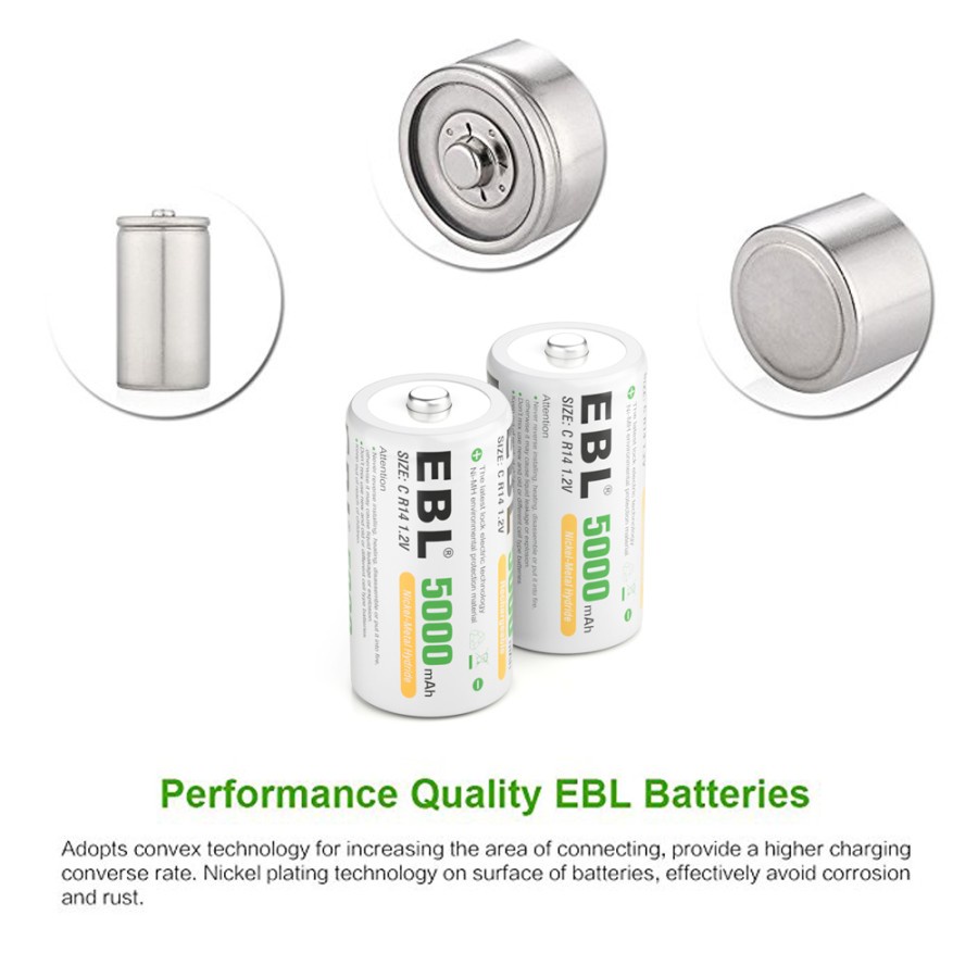 EBL 5000MAH BATTERY TYPE C RECHARGEABLE BATTERY BATERAI