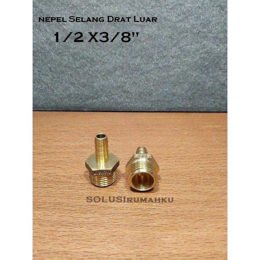 ONDA Nepel Selang Kuningan Drat Luar 1/2" x Selang 3/8" Gas LPG