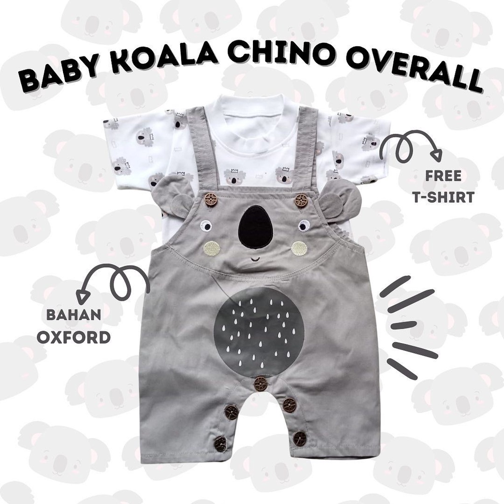 setelan overall anak baju kodok anak overall chino BABY KOALA/ KUMO BEAR / ANCHOR OVERALL baju pergi anak romper anak laki laki 0-18 bulan