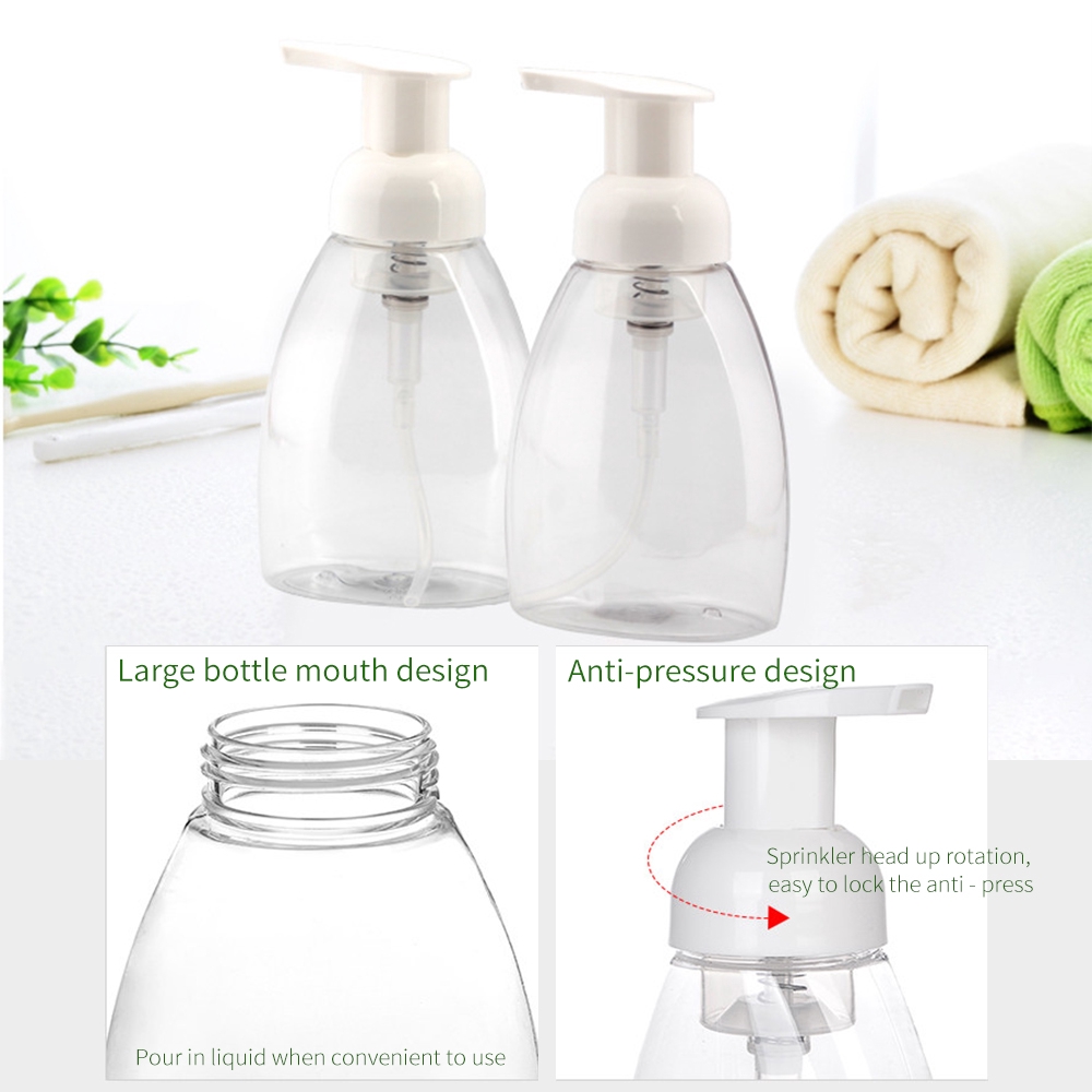 Wholesale 300ml Clear Foam Pump Bottle / Bathroom Soap Foaming Bottles / Household Blister bottle / Shampoo Lotion Holder