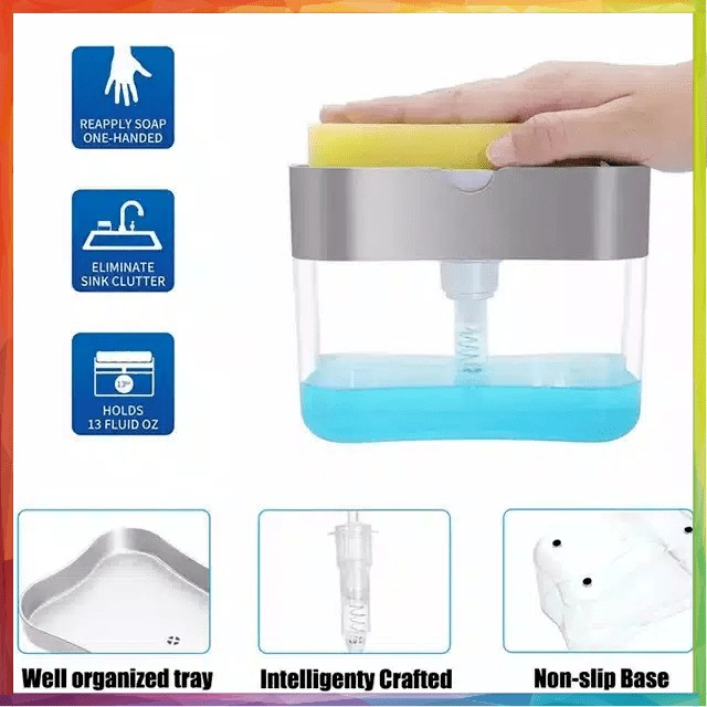 Dispenser sabun cuci piring busa sponge / soap Pump sponge caddy