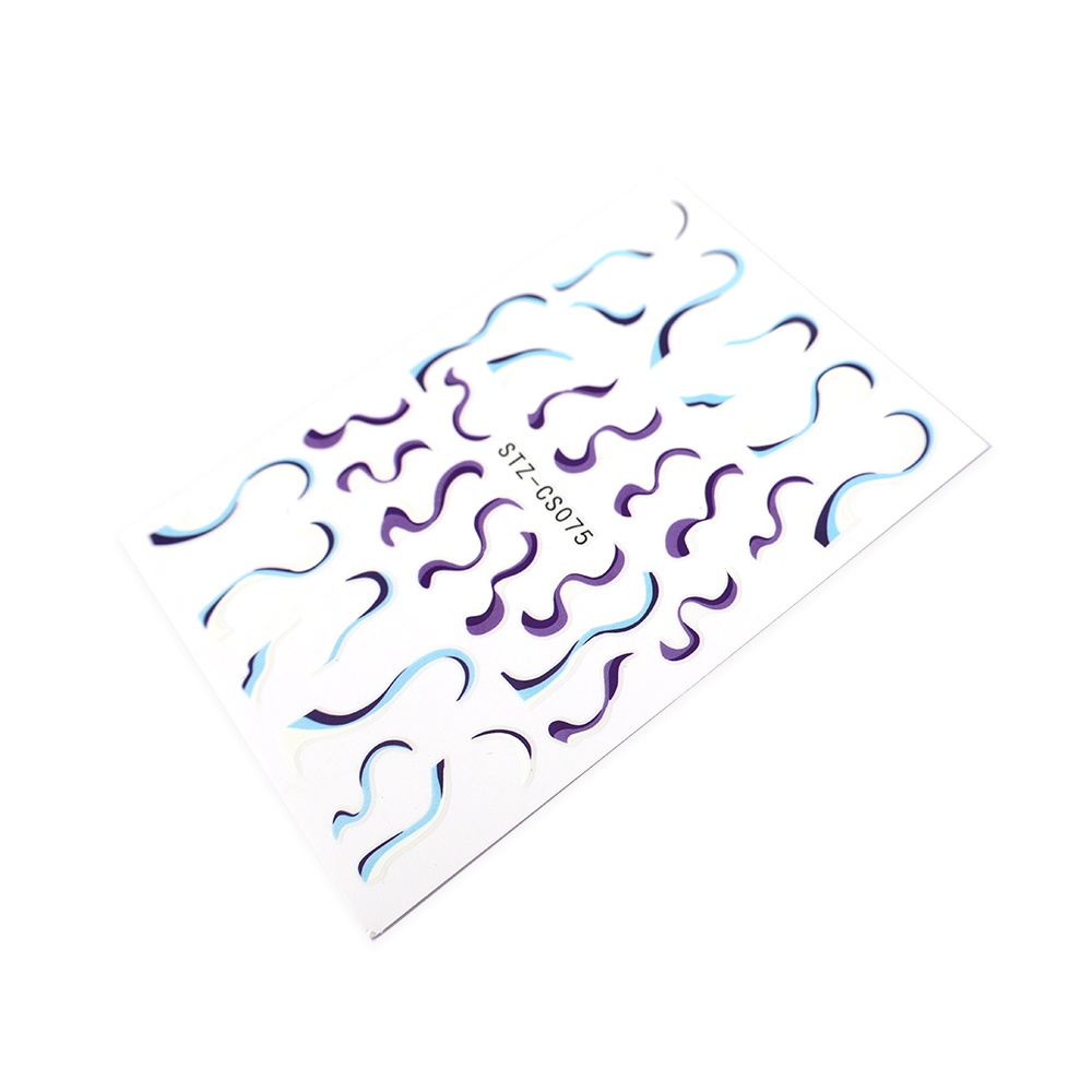 1pc Self-adhesive Nail Stickers/ 3D Metal Nail Decals/ Cartoon Geometric Nail Art Decoration