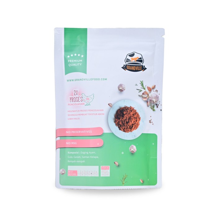 

ABON- GRANDVILLE ABON AYAM ORIGINAL 100 G -MAKANAN-KERING.