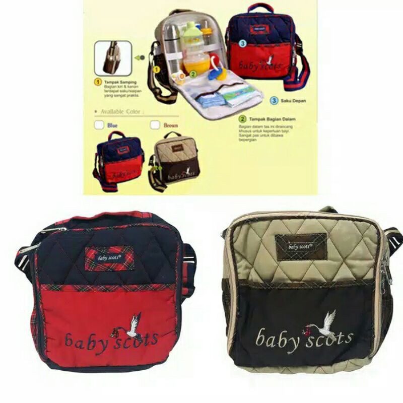 TERMURAH!!!!TAS BAYI KECIL BABY SCOTS CODE ISESB012-TAS BABY SCOTS MINI- SCOTS EMBROIDERY SIMPLE BAG