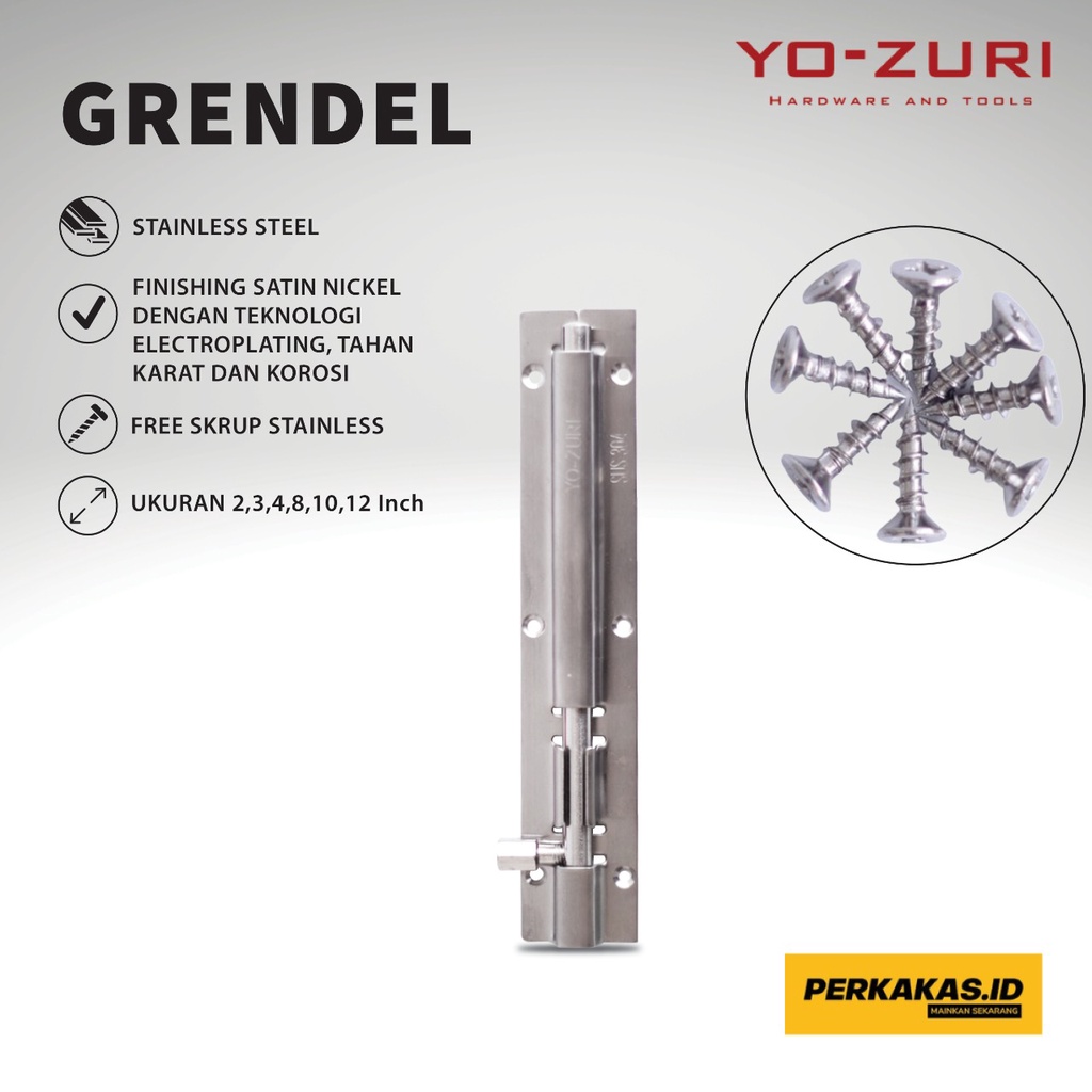 Grendel Kunci Pintu Jendela Rumah Stainless Stell 304 YOZURI