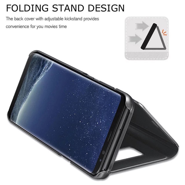 Samsung M12/ A12/ A02/ A02S/ A01/ A01core/ A11/ A31/ A51/ Flipcase Mirror Clear View Autolock Stand