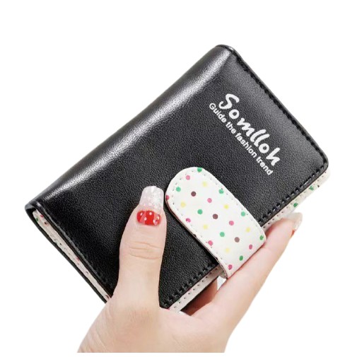  Dompet  lipat wanita MINI POLKA lucu Simple cocok untuk 