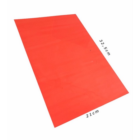 ( Ecer 10 Lembar ) PLASTIK MIKA FILM UK FOLIO/ PLASTIC (JILID 0.7) WARNA MERAH / BENING