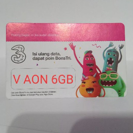 VOCHER TRI AON 6GB KUOTA BRANCH PURWOKERTO