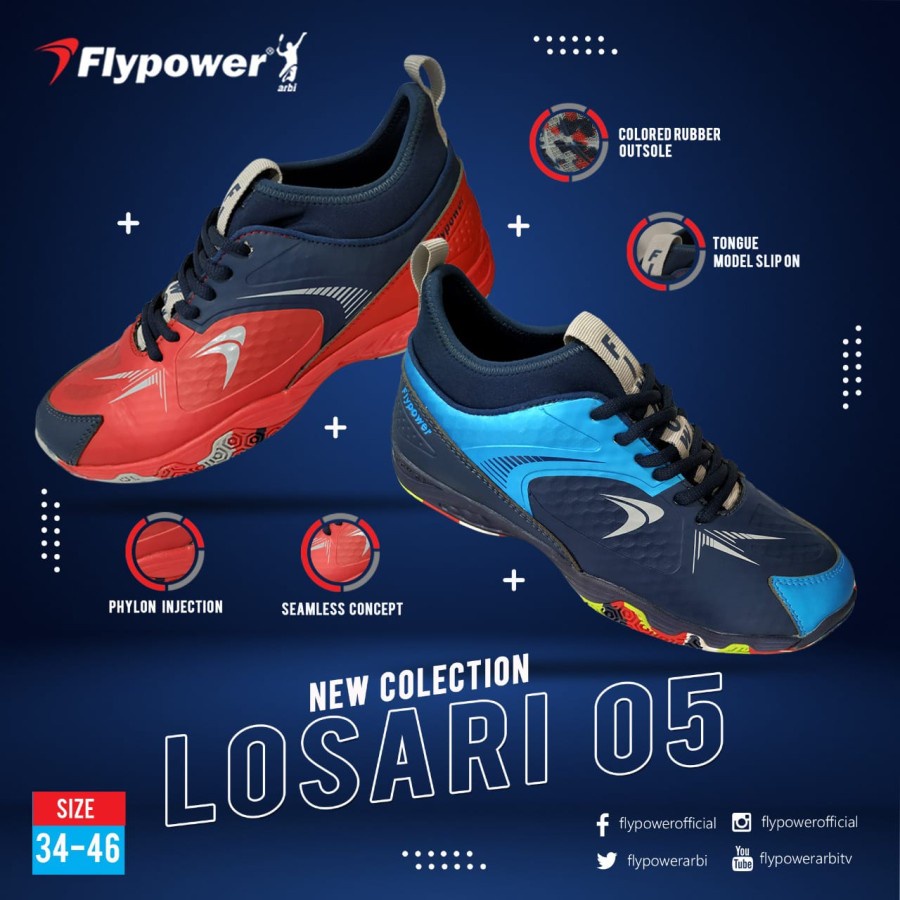 SEPATU BADMINTON FLYPOWER LOSARI 05 ORIGINAL NEW 2022