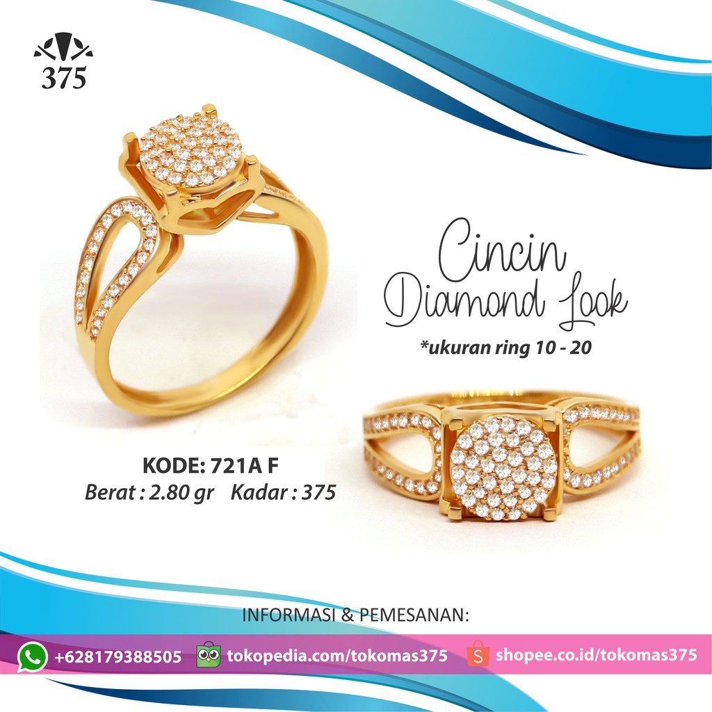 TM375 CINCIN EMAS ASLI DIAMOND LOOK