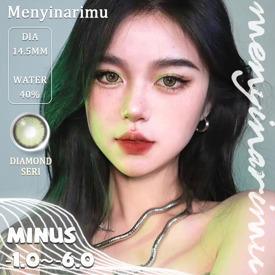 (COD)Menyinarimu DIAMOND Softlens Minus(-1~-6) Softlens Gray Lensa Mata Penuh Gaya Dan Cantik Softlens Brown Warna Lensa Kontak Soflen 2022 DIA 14.5MM New Dubai Import Premium Big Eye  Exoticon Softlen