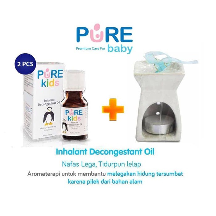 PURE KIDS INHALANT DECONGESTANT OIL PAKET TUNGKU AROMATERAPI ANAK