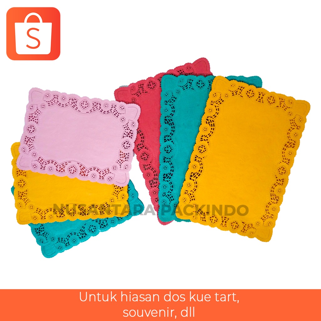 

KERTAS RENDA DOILIES PAPER RECTA 10,5x14,5 / 12,5x18 / 12x16 WARNA ISI 100 PCS