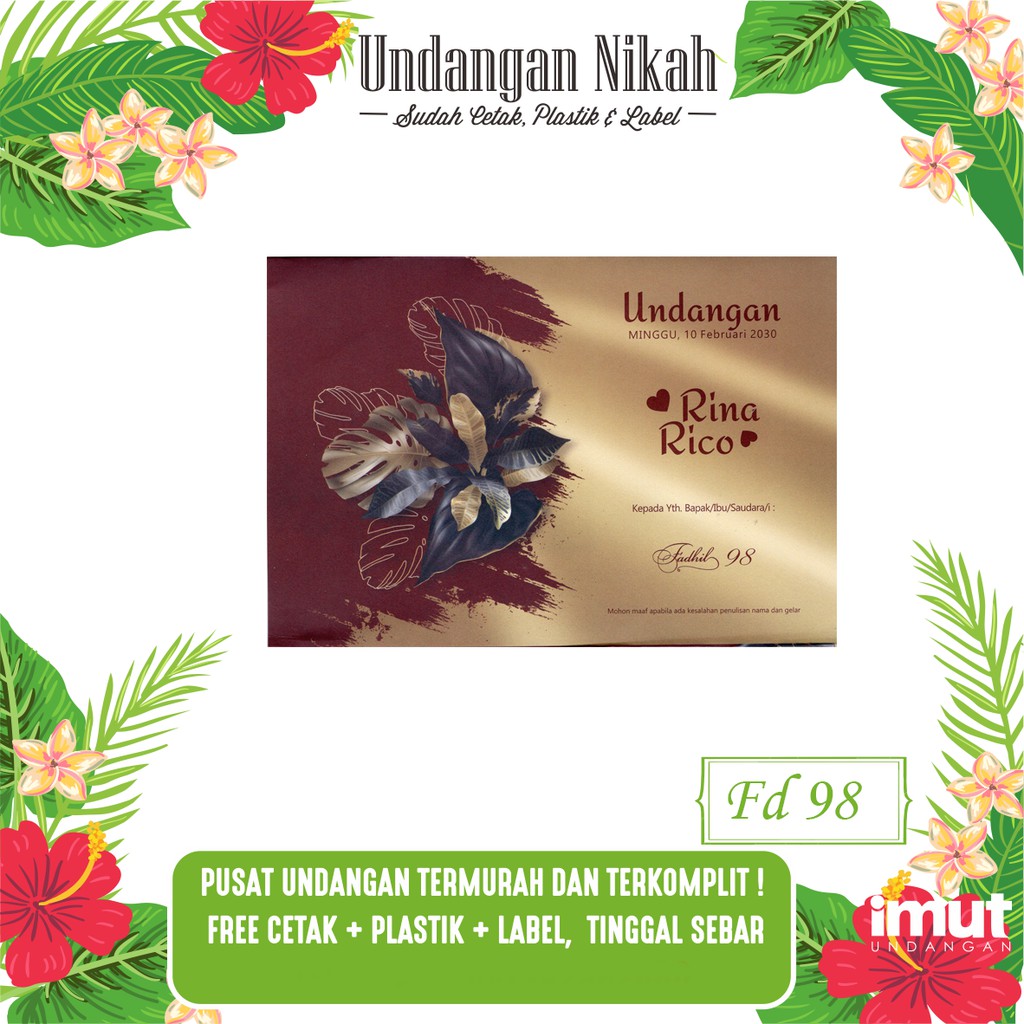 Undangan Pernikahan Sudah Cetak Fadhil 98 Harga Murah