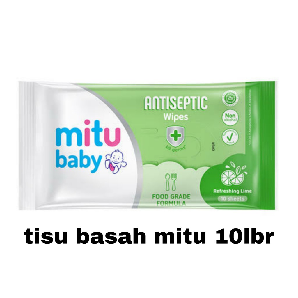 TISU BASAH MITU ANTISEPTIK TISSUE BASAH MITU 10 LEMBAR ANTI KUMAN BAKTERI