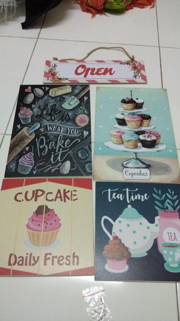 Wooden Projects Wall Decor Pajangan Dapur - Cupcake