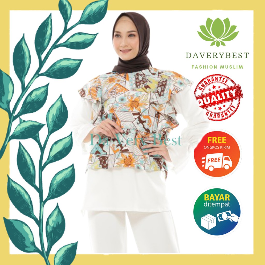 Baju Atasan Wanita Blouse Kekinian Terbaru 2021 Fashion Muslim Blouse Wanita Lengan Panjang