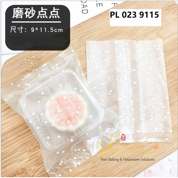 

Plastik Mooncake Kue Bulan Kemasan Cookies Nastar Putih Polkadot 50gr Grosir