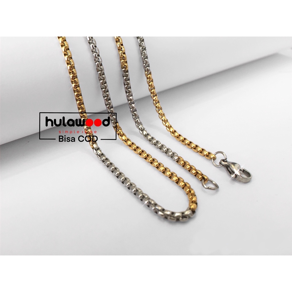 Kalung Rantai MCI Titanium Stainless Premium  316L Pria Wanita ROLO 2 WARNA Anti Karat
