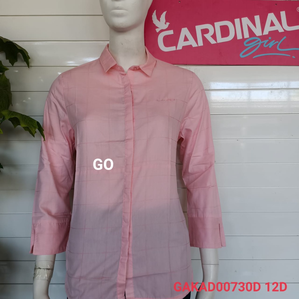 gof CARDINAL GIRL KEMEJA Pakaian Wanita Atasan Kemeja Hem Casual Santai Original Lengan Pendek 7/8