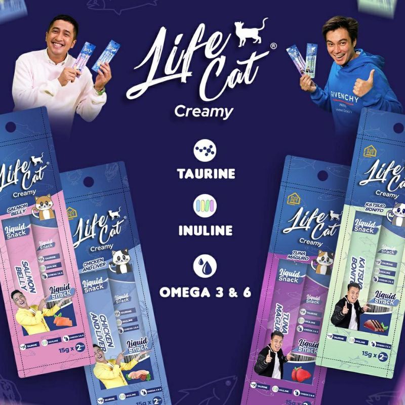 Life cat creamy katsuo bonito dan TUNA MAGURO kucing per pis