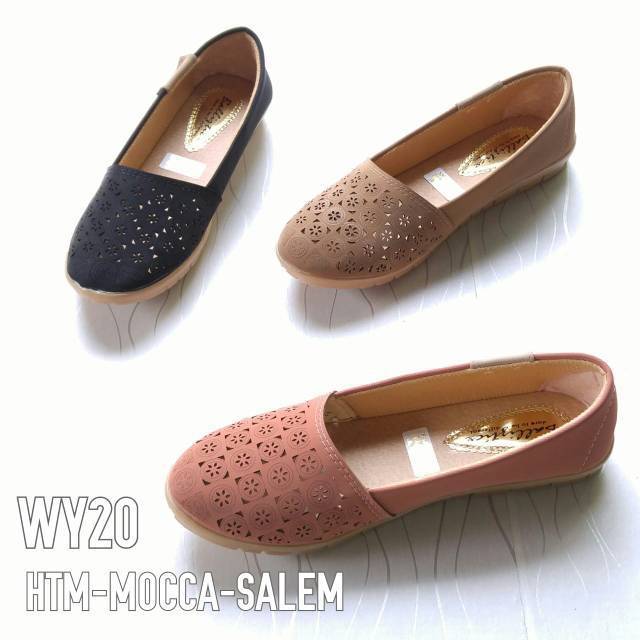 BIG SALE CUCI GUDANG BORNEO WY20 SEPATU FLATHOES MOTIF LASER