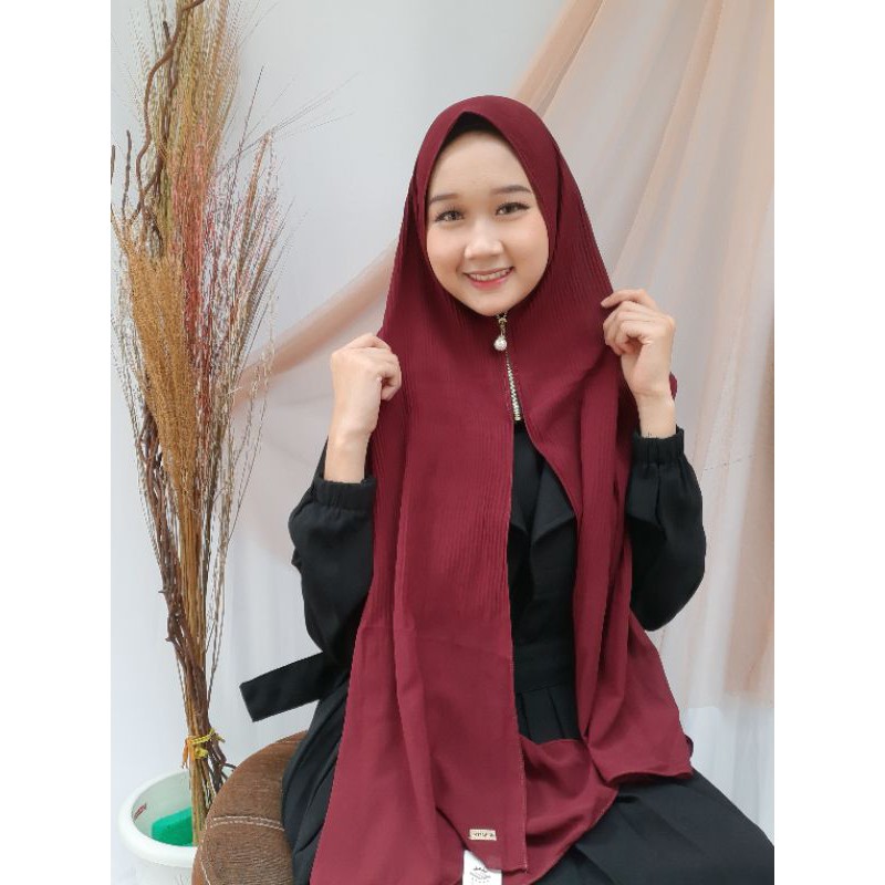 pashmina Prisket ziper/ sleting ceruty babydoll