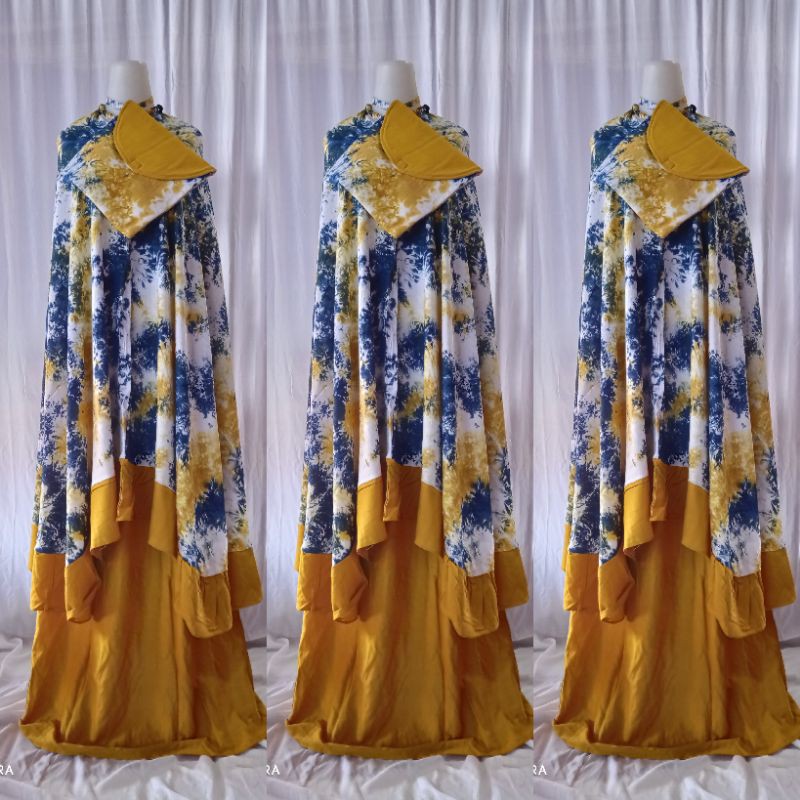 mukena bali rayon tie die/ mukena jumbo rempel khas bali