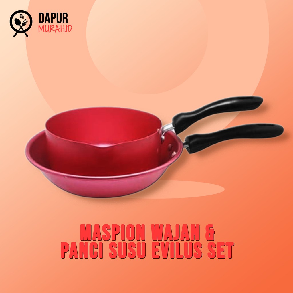 Maspion Wajan dan Panci Susu Evilus Set - isi 2 pcs