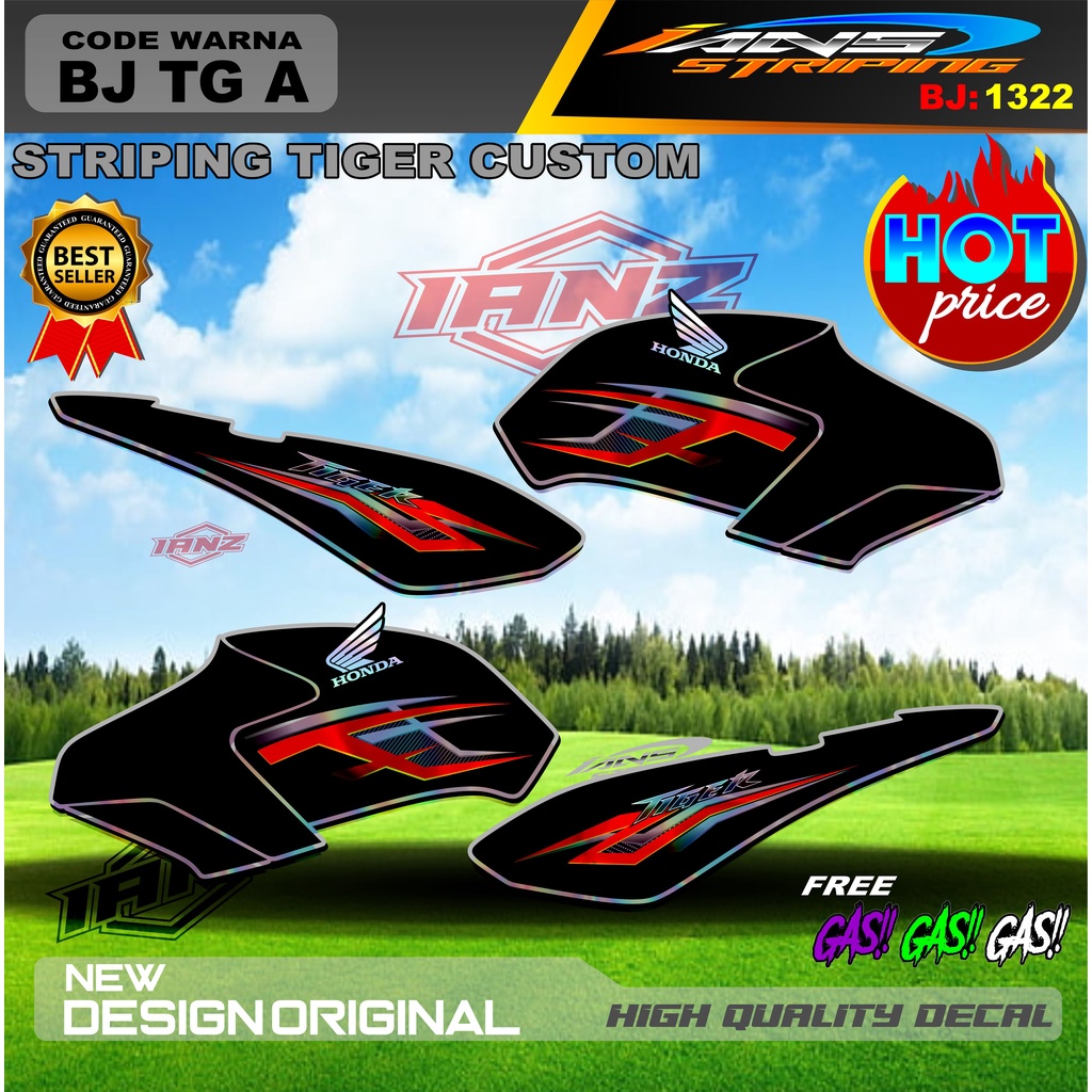 STRIPING TIGER REVO 2013 VARIASI HOLOGRAM / STRIPING CUSTOM HONDA TIGER 2000 / STIKER LIS STRIPING TIGER TERMURAH