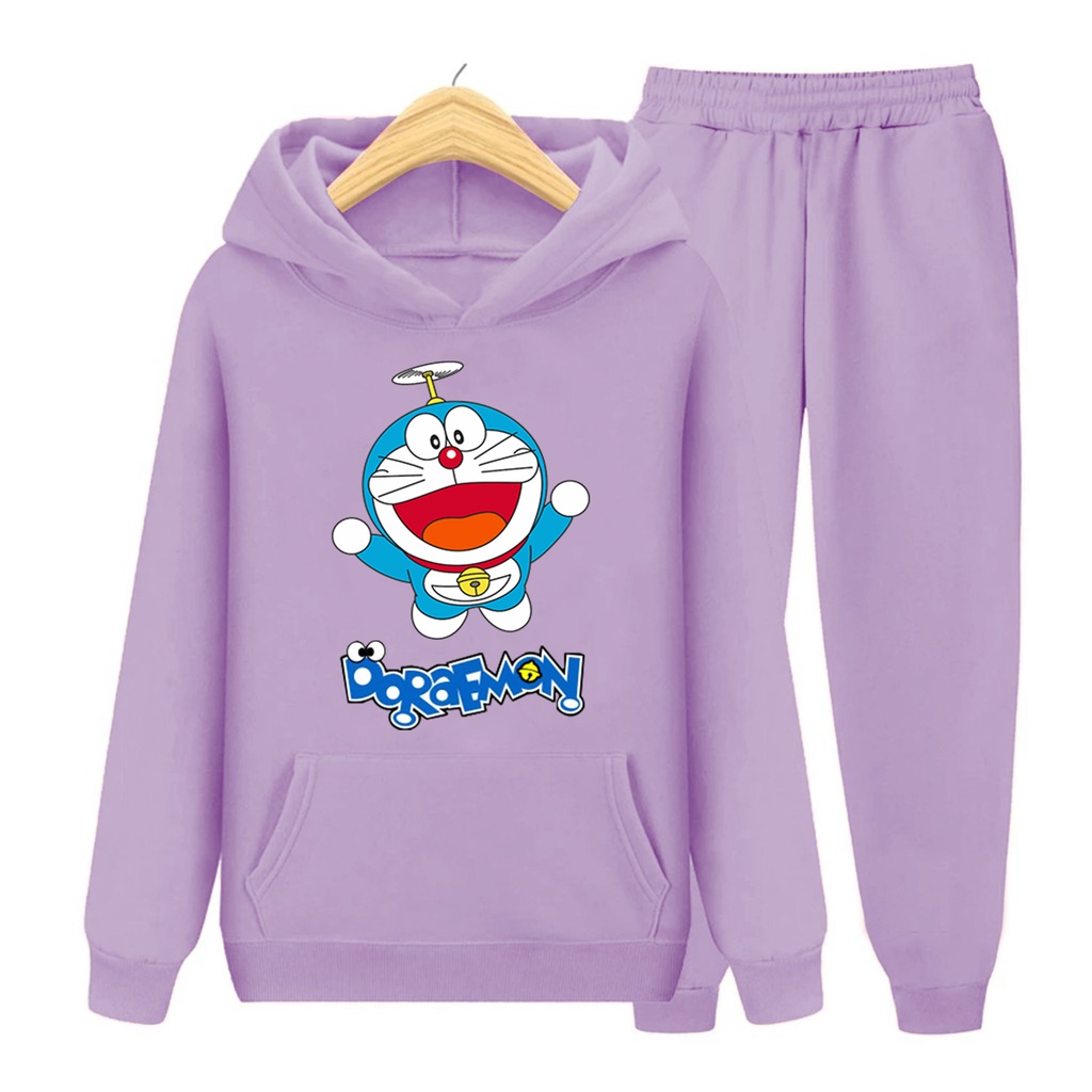 YMF - Setelan Sweater Hoodie Doraemon | Anak-Remaja ( SET Hoodie - Doraemon Baling Baling Bambu )®