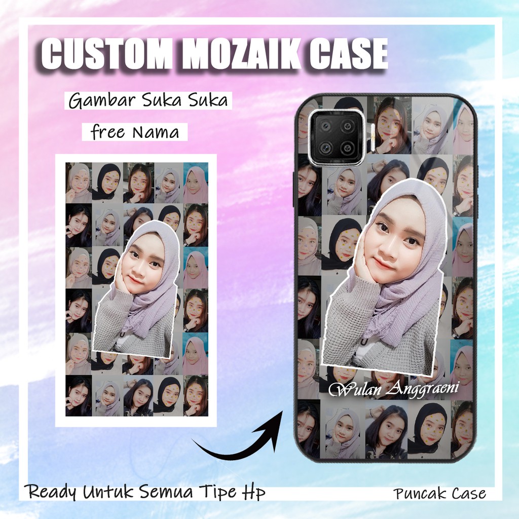 Jual Custom Mozaik Custom Softcase Glass Kaca Case Kekinian Keren Bebas Pakai Foto Sendiri All