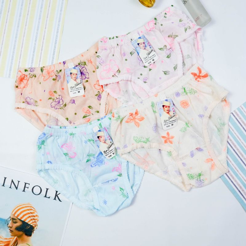 GROSIR 12 PCS (1 LUSIN) ART 036 | CD WANITA DEWASA N&Q SABLON BUNGA | PUTRI YULIANA SABLON BORDIR BU