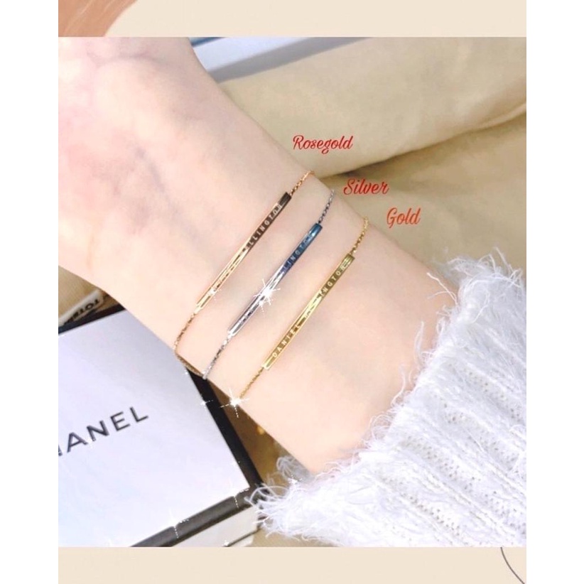 Gelang Serut Simple Elegan Titanium Premium Import D* Plat Rosegold Gold Silver Aksesoris Fashion Wanita Perhiasan Rantai Serut Best Seller Gelang emas wanita / Gelang wanita terbaru kekinian / Gelang emas wanita / Gelang tangan wanita / Gelang Xuping