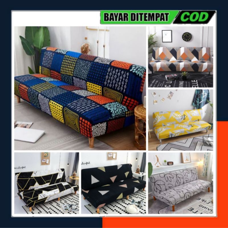 COVER SOFA BED Stretch ELASTIS POLOS MOTIF SARUNG SOFA BED MOTIF POLOS MURAH PELINDUNG SOFA TIDUR