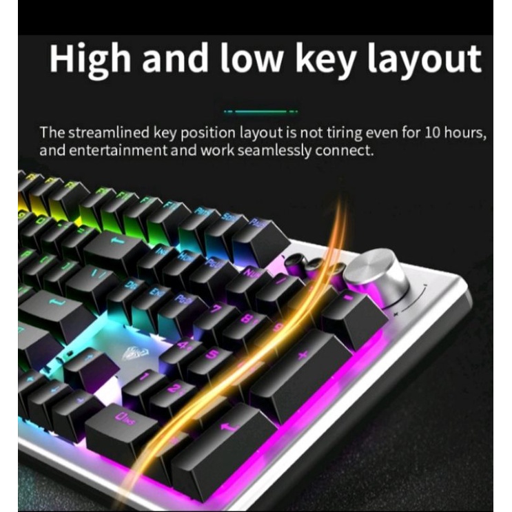 Keyboard Gaming Multimedia Membrane AULA F2028 – RGB Macro suport otg