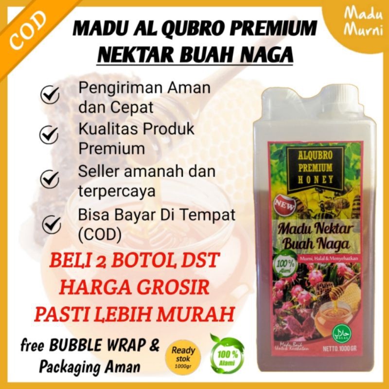 

Madu Asli Al Qubro Premium Madu Nektar Buah naga 1Kg