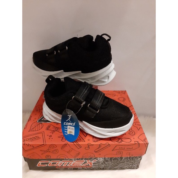 SEPATU COMEX MITCEL  PEREKAT VECRO SEPATU SEKOLAH ANAK PAUD TK DAN SD.SEPATU CASUALANAK COWOK DAN CEWEK .SIZE 28 -29